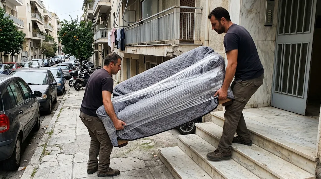 Μεταφορά καναπέ από πολυκατοικία στην Αθήνα