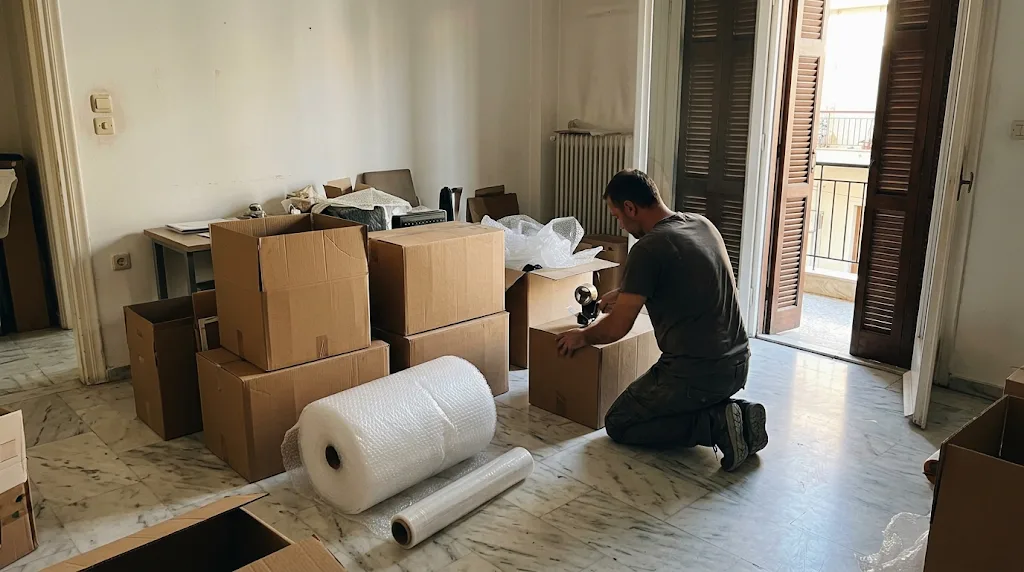 Πακετάρισμα και αμπαλάζ οικοσκευής σε διαμέρισμα στην Αθήνα